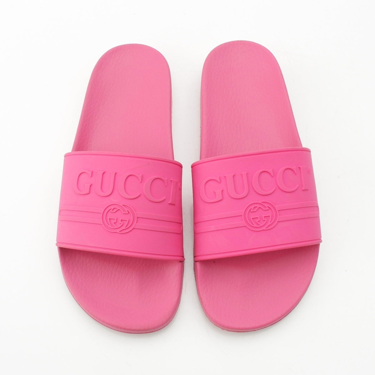 GUCCI rubber logo Sandals pink