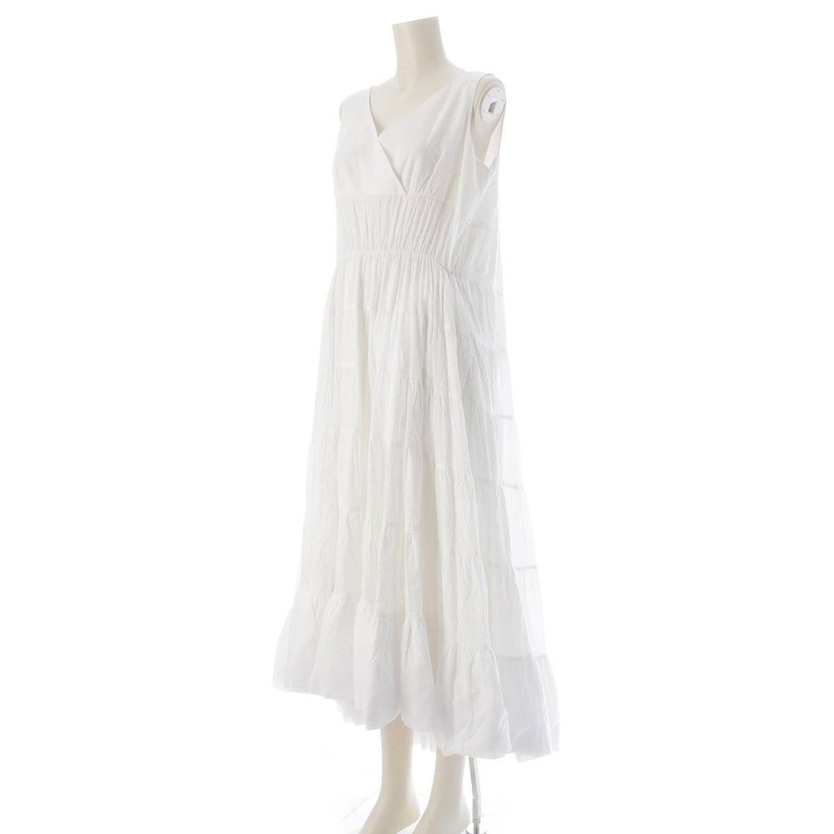 JENNE cotton Dramatic tiered sleeveless one piece iwa24ss-op13 white L