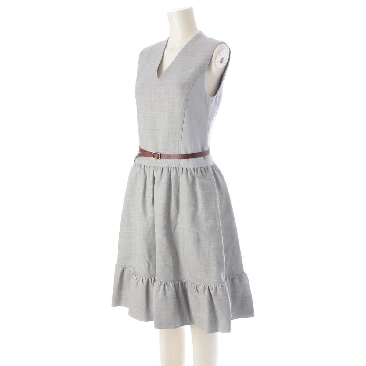 FOXEY wool V-neck sleeveless one piece 40300 gray 38