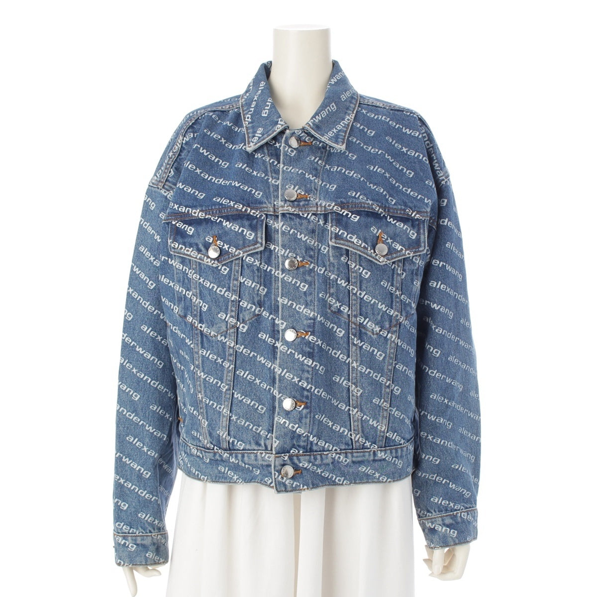 Alexander Wang Logo denim tailored jacket outer Indigo S