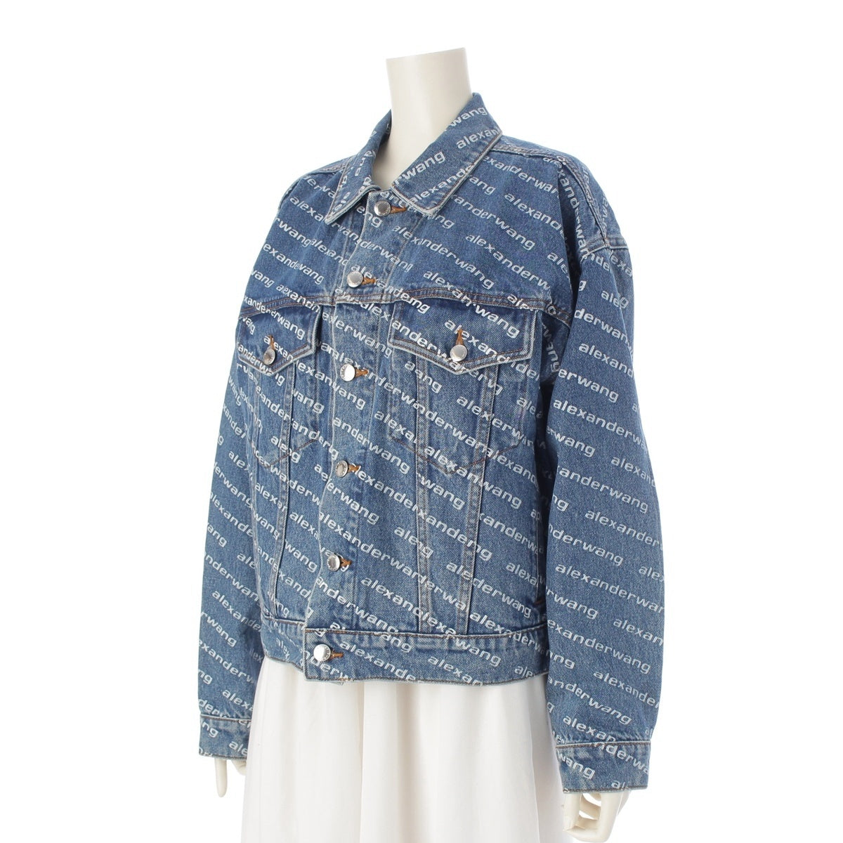 Alexander Wang Logo denim tailored jacket outer Indigo S