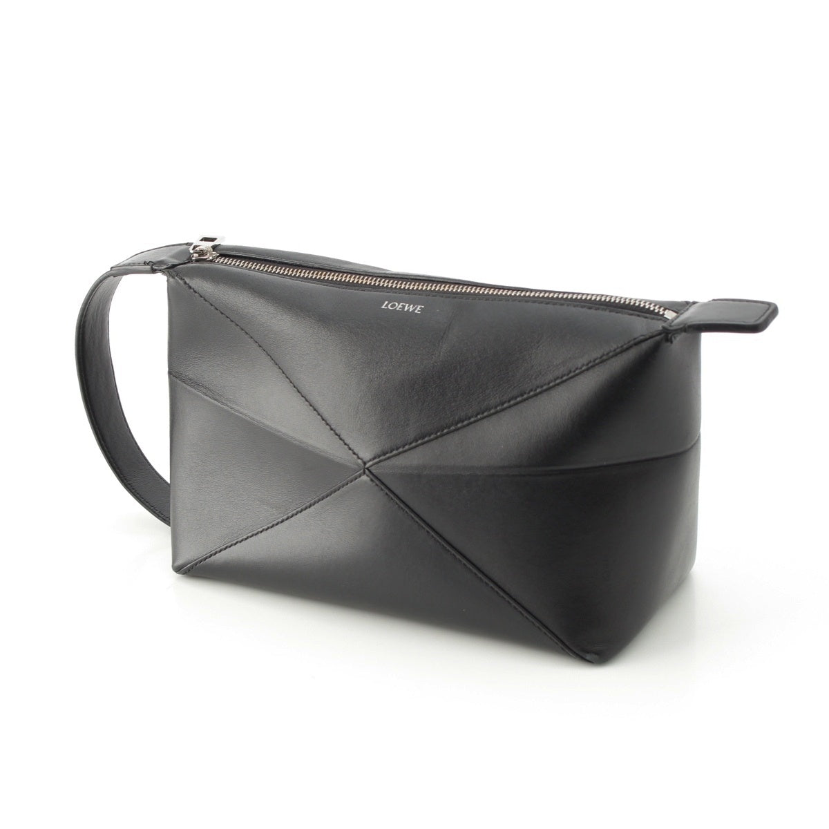 LOEWE leather Puzzlefold Logo Wash business bag black