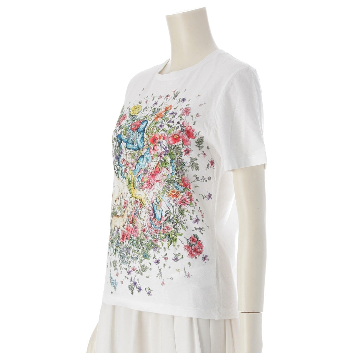 Christian Dior D-Constellation Flower and Constellation Print Short sleeve T-shirt tops 243T12A4456 white XS