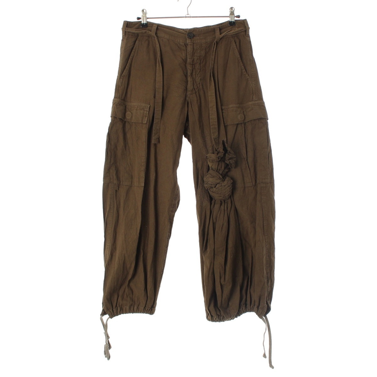 COMME des GARCONS cotton Ribbon Belted Military Pants Bottoms GI-P017 Khaki green S