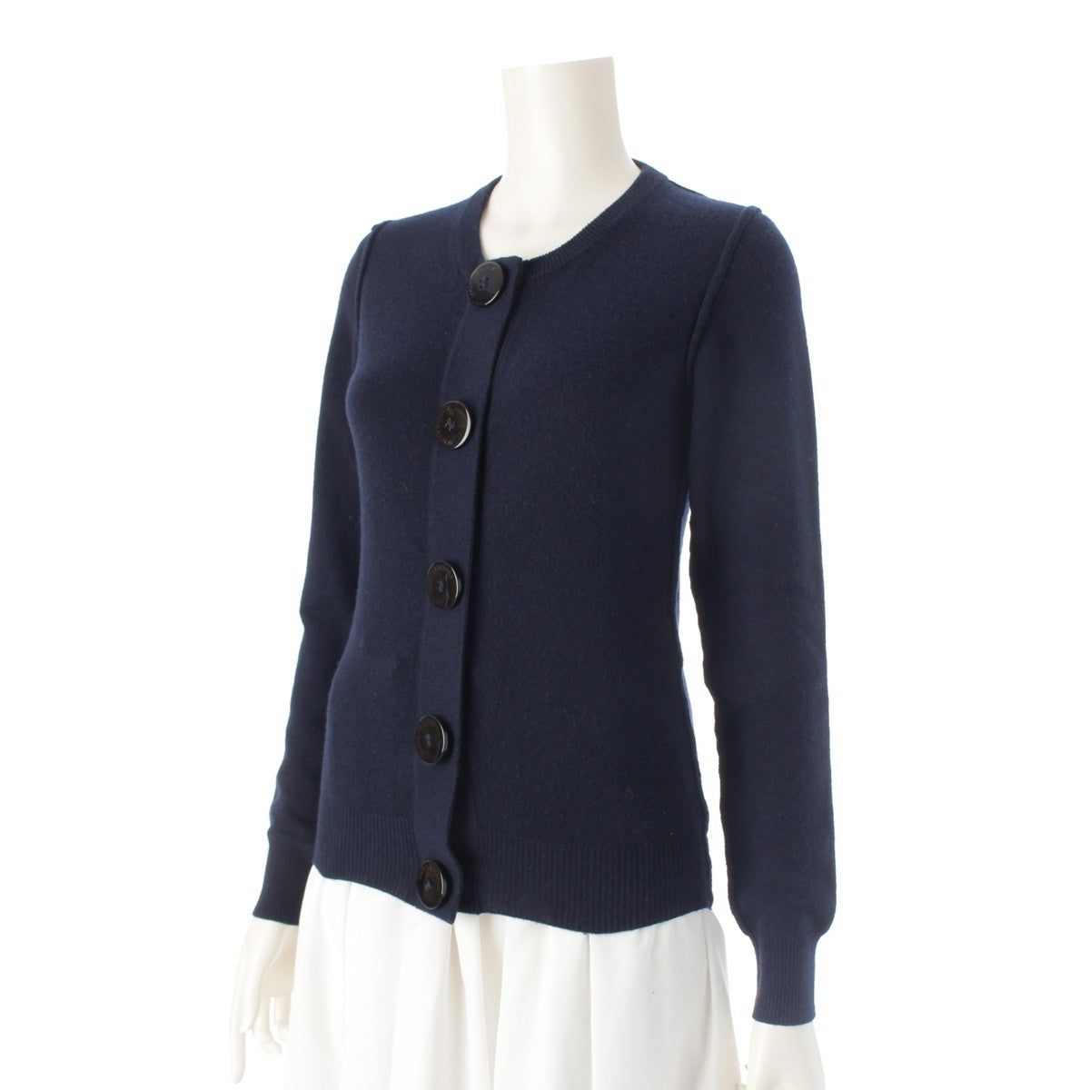 DOLCE&GABBANA cashmere Logo button knit tops F0C93K Navy 38