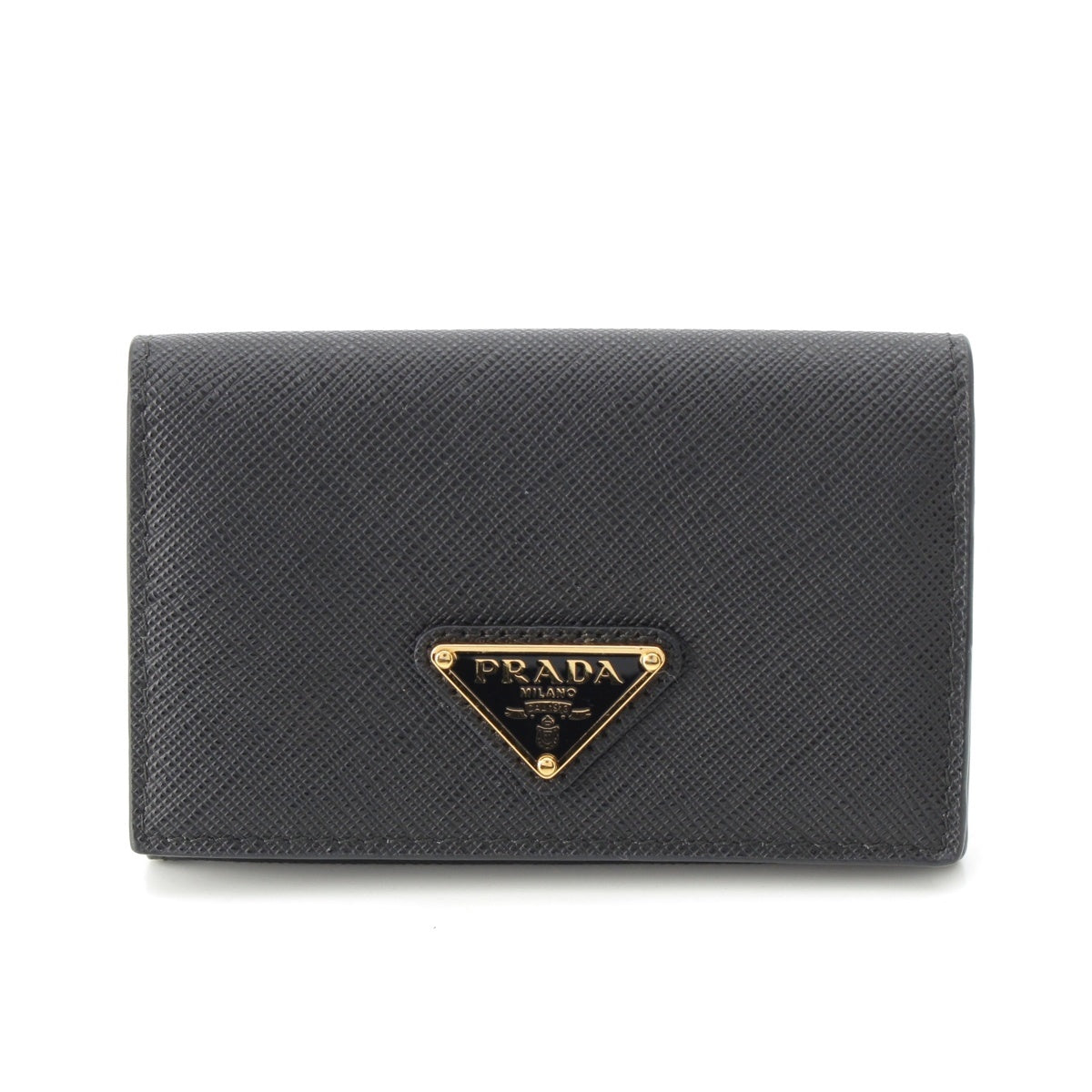 PRADA Safiano Triangular logo Card Case 1MC110 black