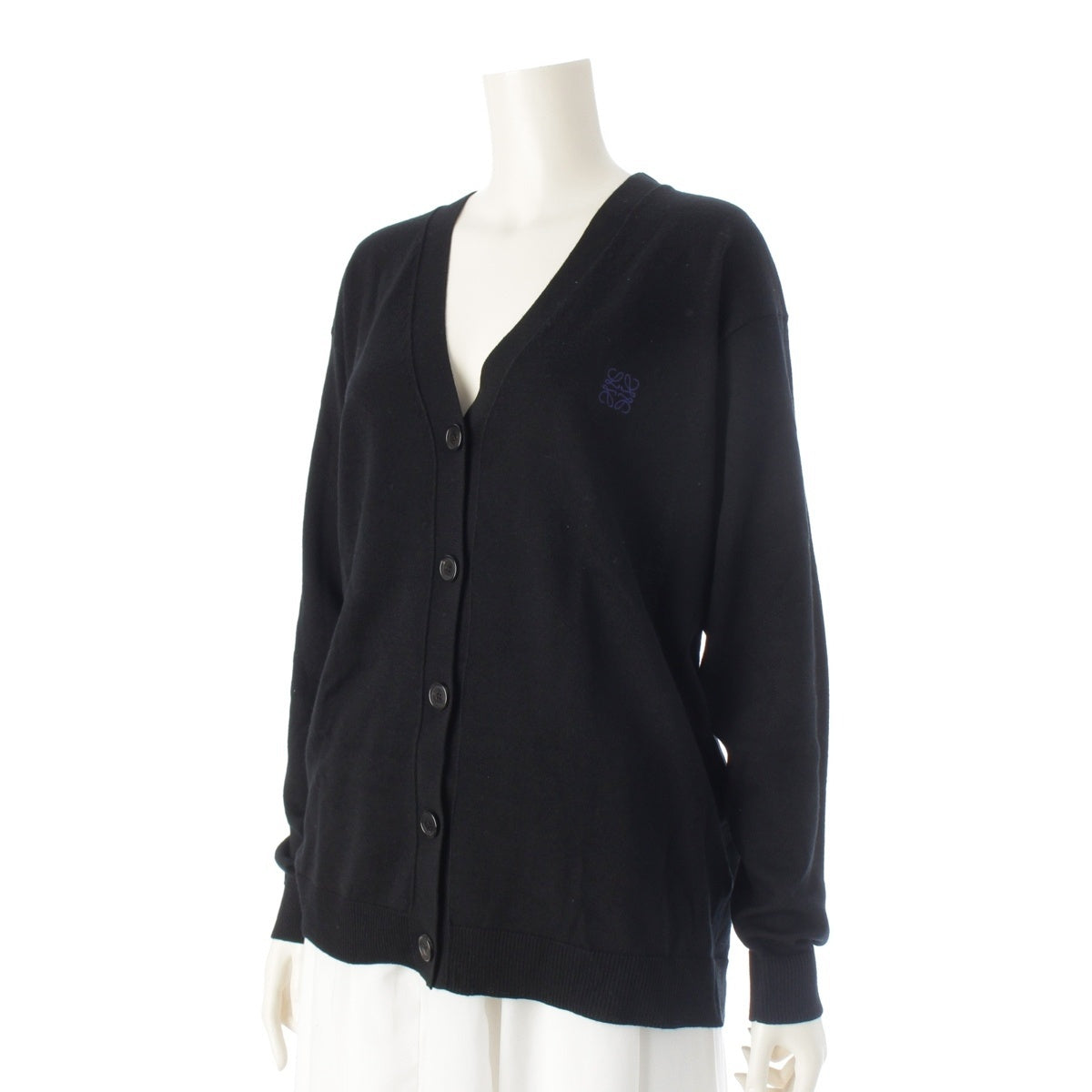 LOEWE wool anagram cardigan Q825Y16K04 black M