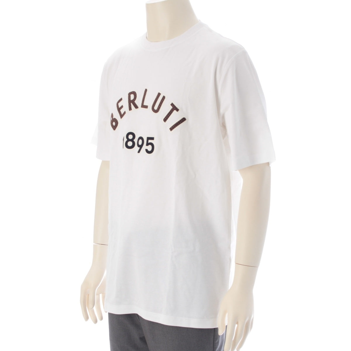 Berluti cotton Embroidery logo Short sleeve T-shirt tops R25JRS105JAEK white L