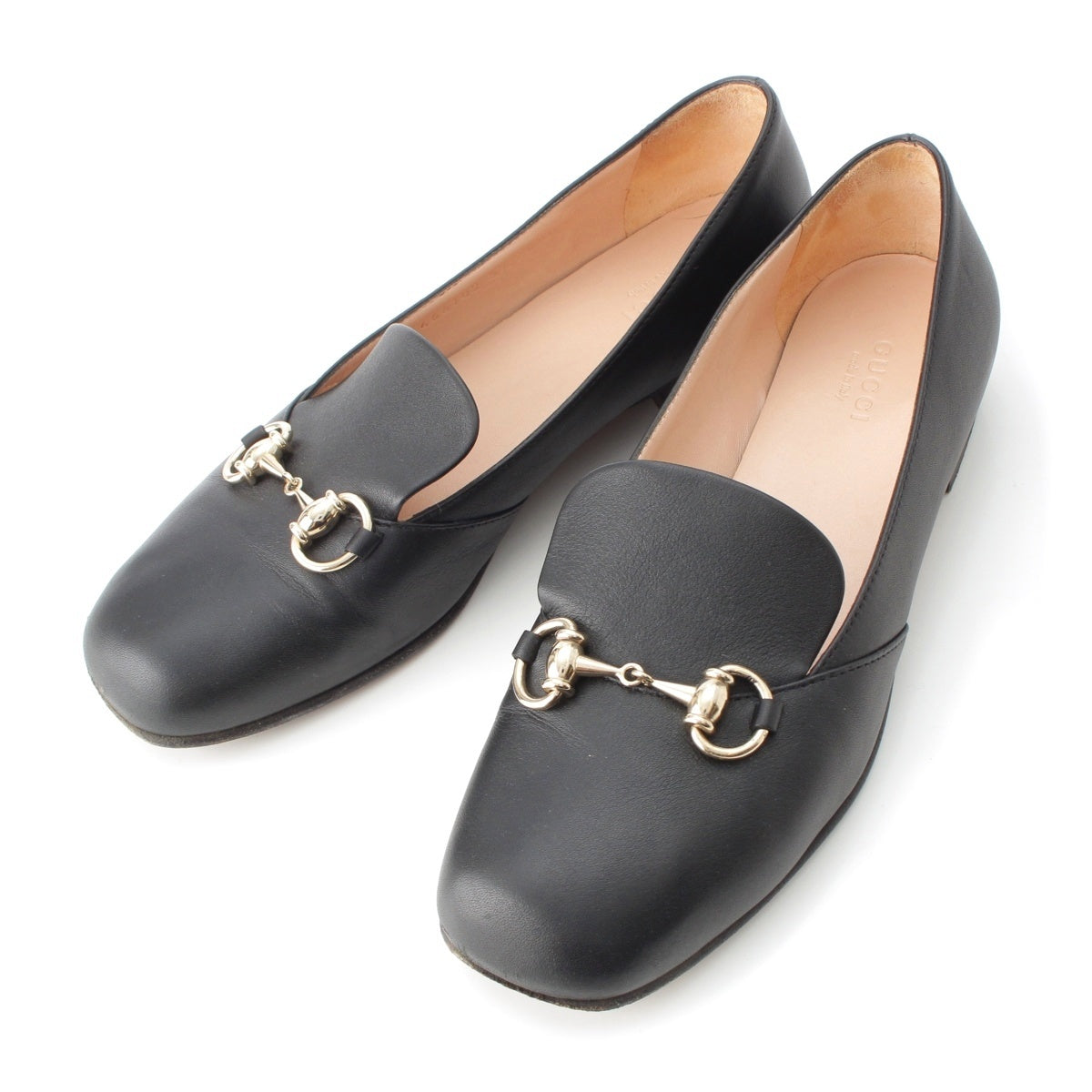 GUCCI Horsebit leather loafers Flat shoes black 37
