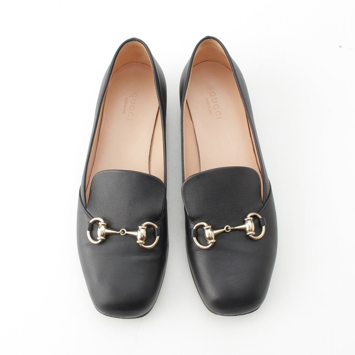 GUCCI Horsebit leather loafers Flat shoes black 37