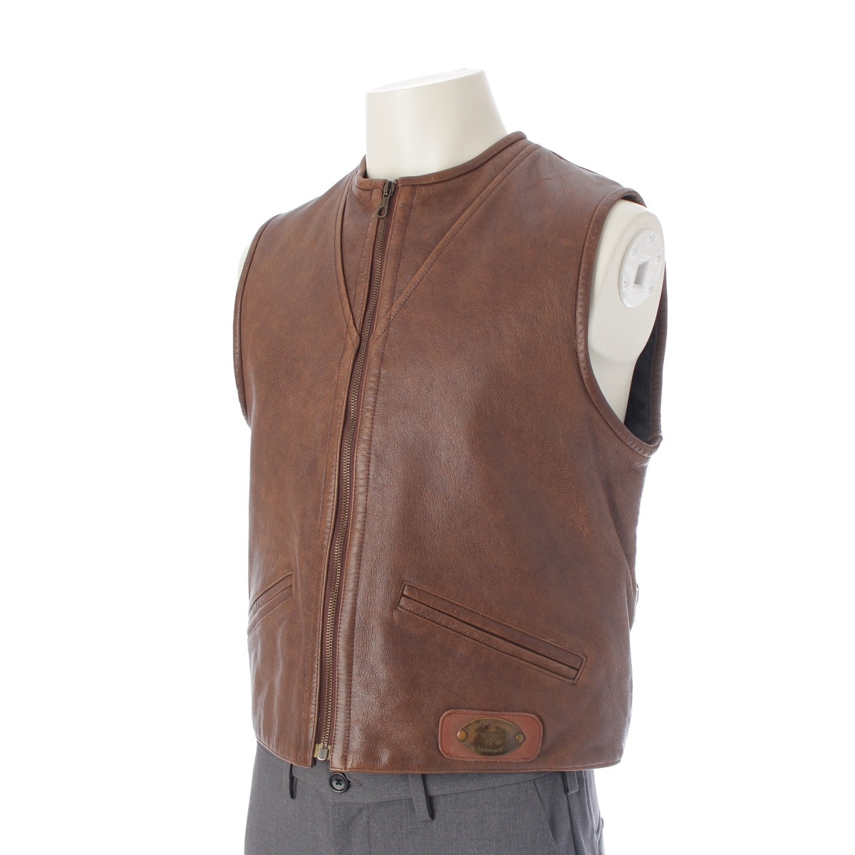 Emporio Armani leather Zip up Best outer Brown 48