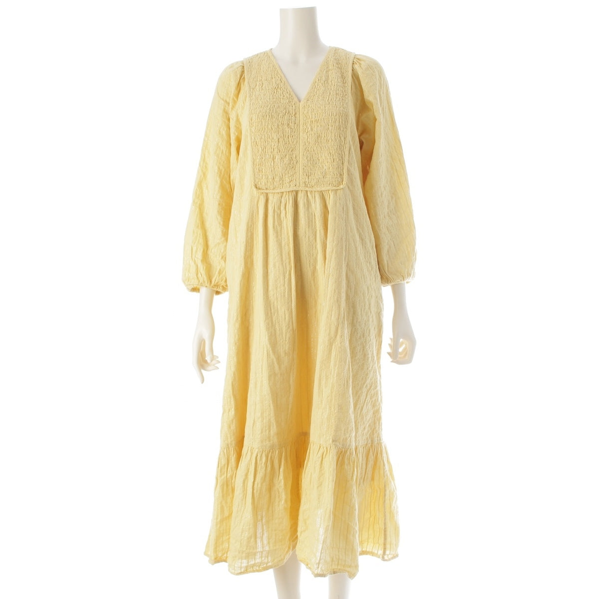 Sara Mallika cotton Salamarica striped jacquard dress one piece 020451SK1 yellow S