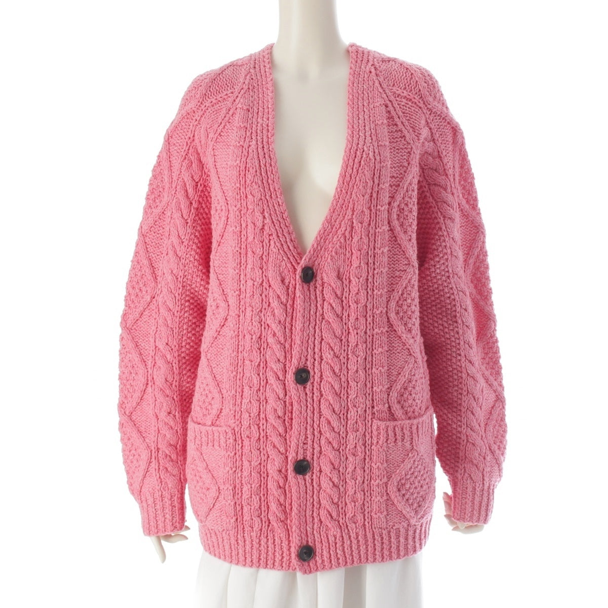 CABaN Cavan wool Cable Hand cardigan 59-02-34-02013 pink L