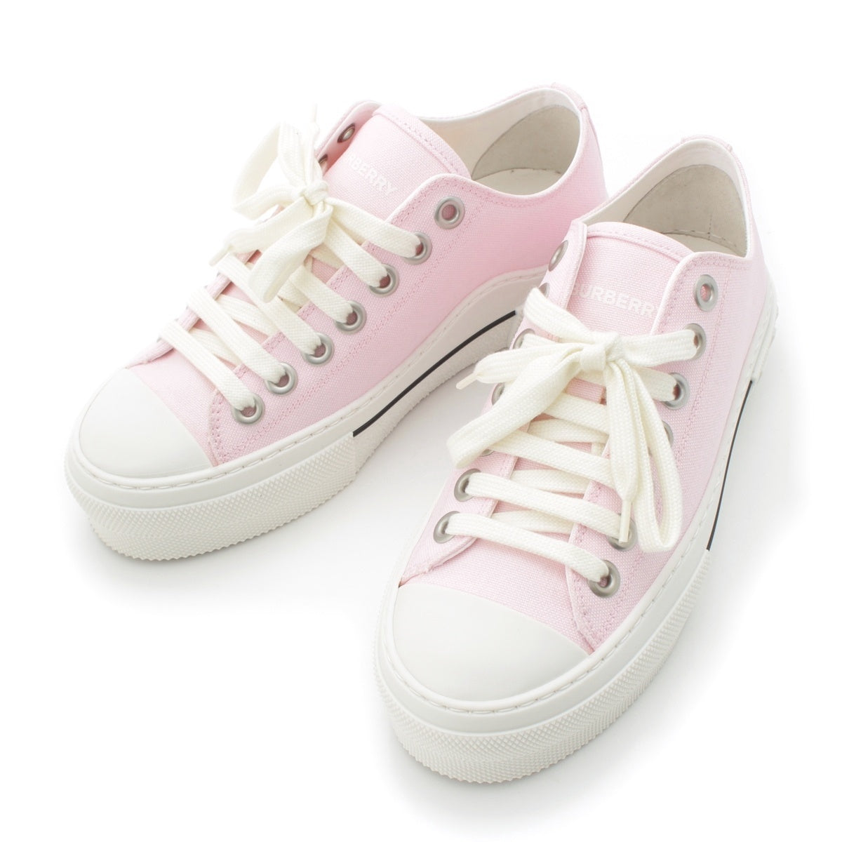 BURBERRY canvas Thick sole low cut sneakers shoes pink 36