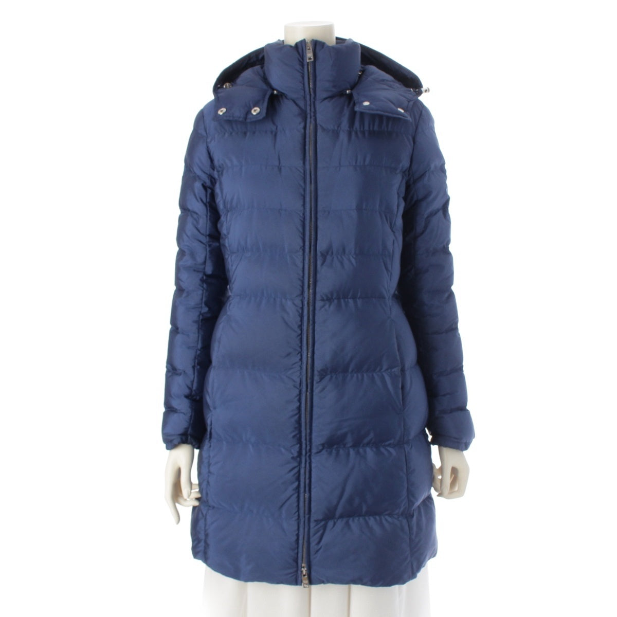 PRADA Nylon Logo belt down coat outer 290660 blue 40S