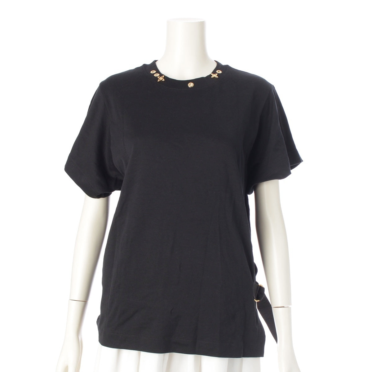 LOUIS VUITTON cotton Monogrammed crew neck Short sleeve T-shirt tops FGTS03 black M