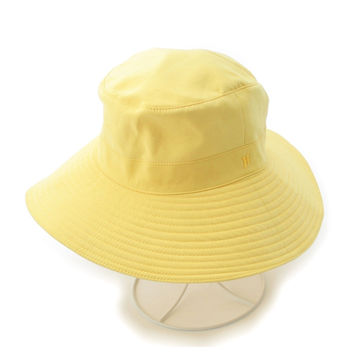 HERMES Nylon blend polyester Embroidered H logo hat hat 991033N yellow 56