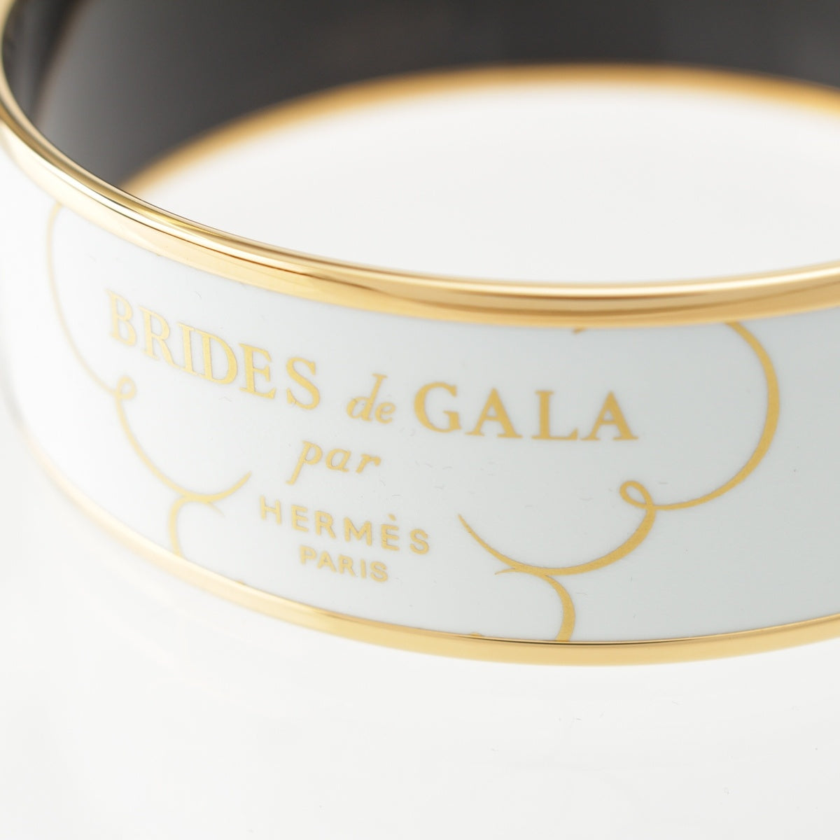 HERMES Emilel GM BRIDES de GALA Bangle Bracelet accessories White x gold