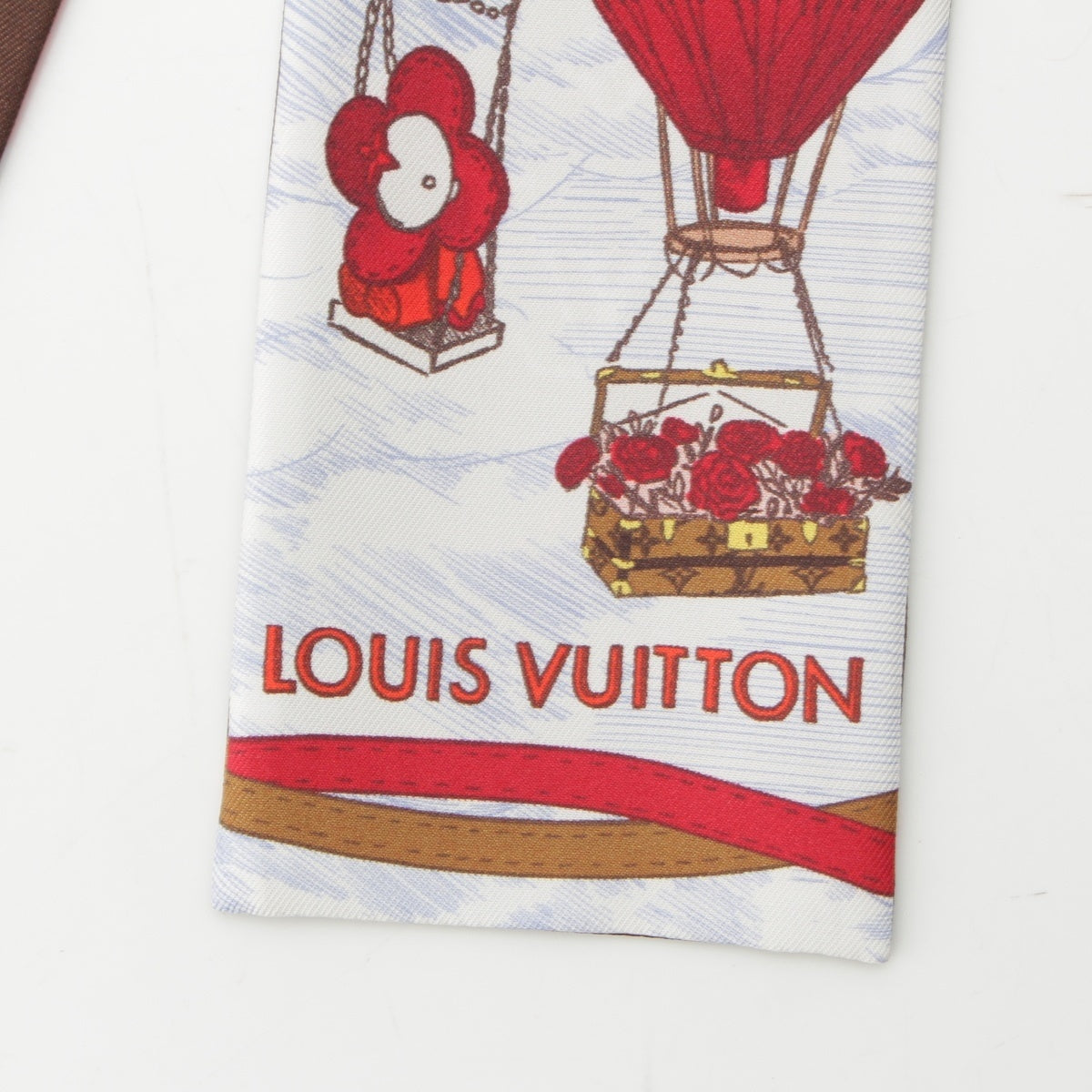 LOUIS VUITTON Monogram Up and Away silk Bando scarf M78442 Brown multicolor