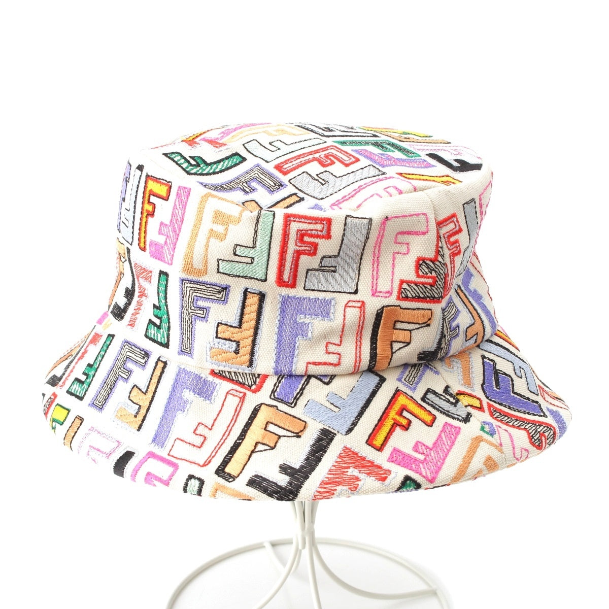 FENDI Cotton canvas Zucca hat Hat bucket FXQ699 multicolor M