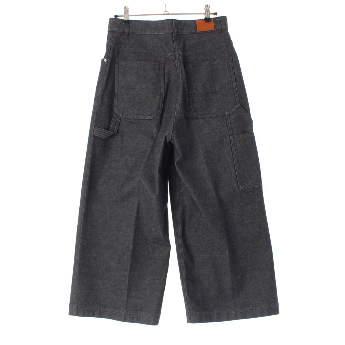 HERMES Cotton, Cowhide, Denim Serie button Pants Bottoms 2E0453DQ Dark Indigo Navy 36