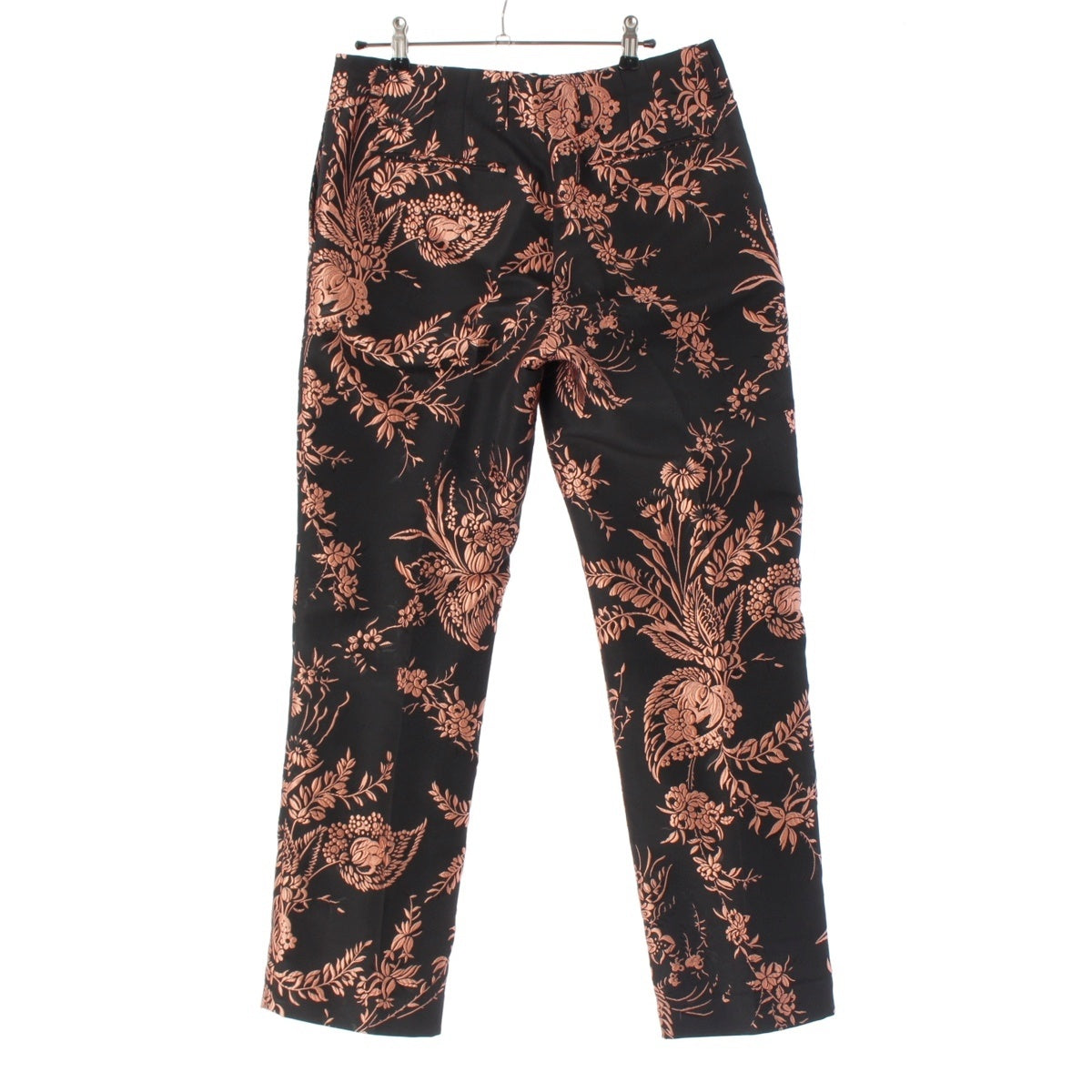 DRIES VAN NOTEN Floral embroidered slacks Pants Bottoms Black x pink 38