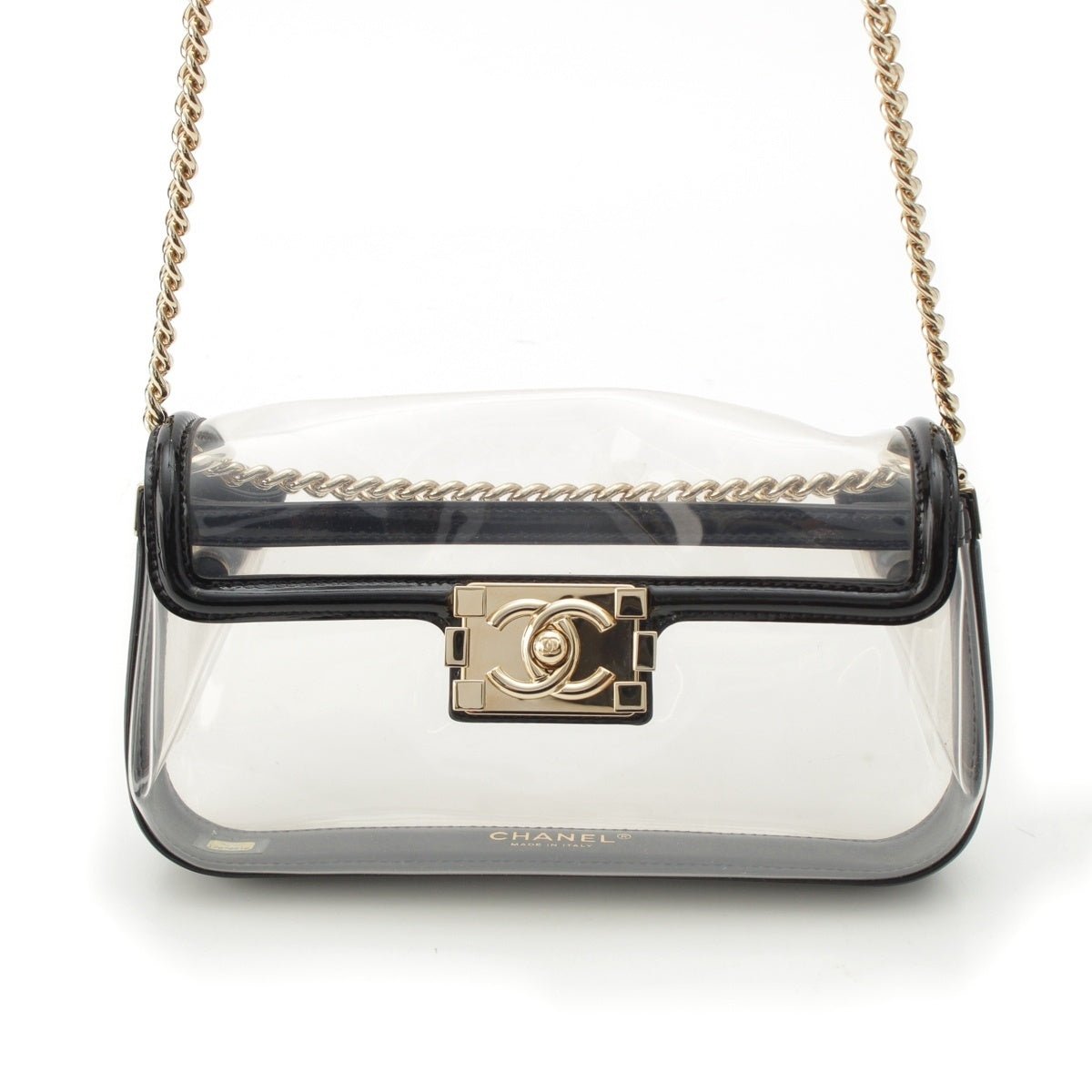 CHANEL Boy chanel Plastics Mini COCO Mark 17 series Shoulder Bag A67557 Clear black