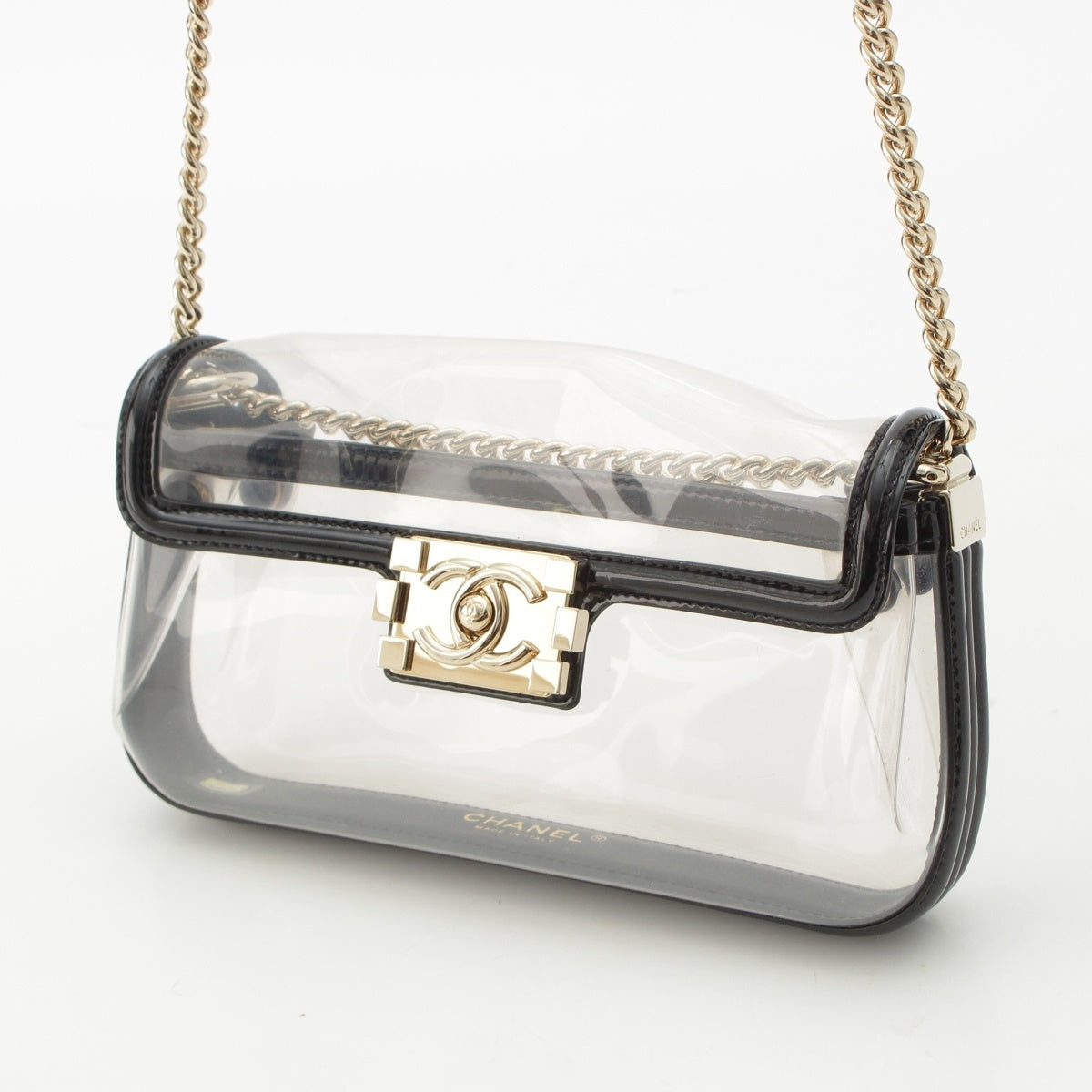 CHANEL Boy chanel Plastics Mini COCO Mark 17 series Shoulder Bag A67557 Clear black
