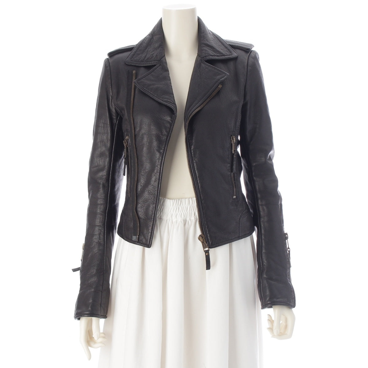 BALENCIAGA double-breasted blouson Riders jacket 180174 black 34