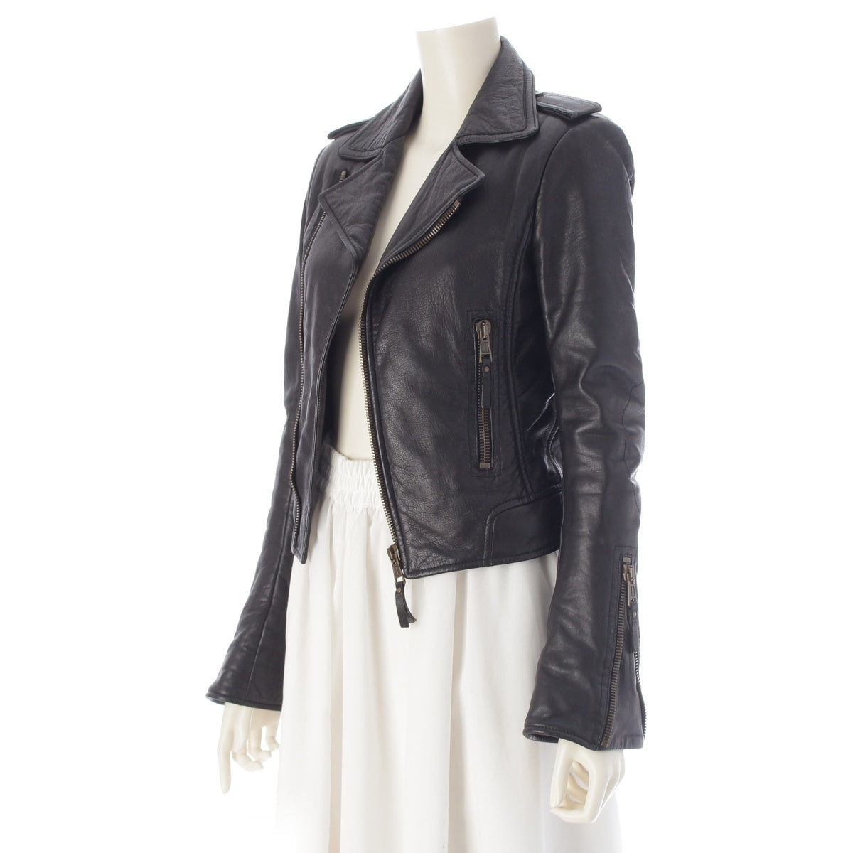 BALENCIAGA double-breasted blouson Riders jacket 180174 black 34