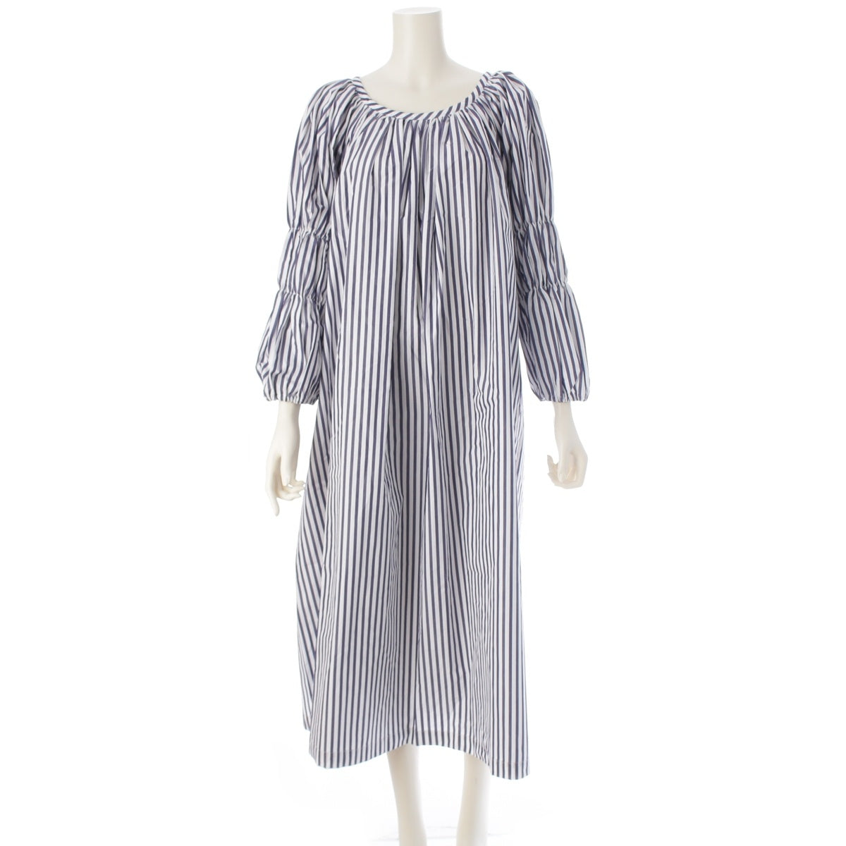 COMME des GARCONS cotton Striped long sleeves one piece tops RG-O013 white XS