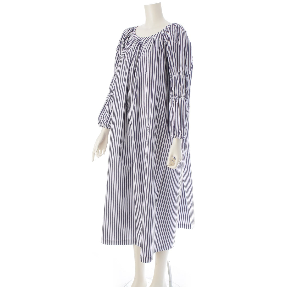 COMME des GARCONS cotton Striped long sleeves one piece tops RG-O013 white XS