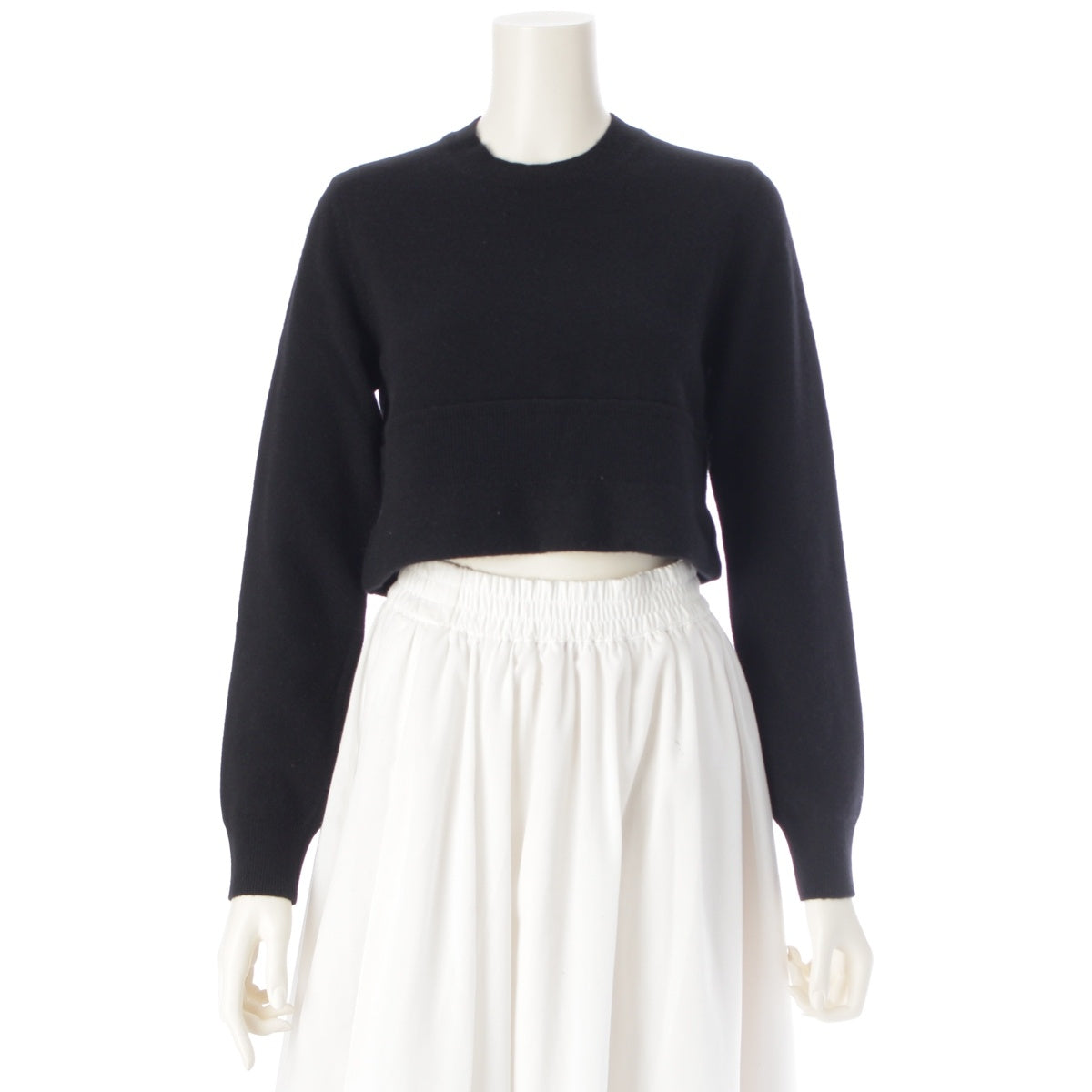 COMME des GARCONS wool Cropped length, long sleeves knit Sweater tops RF-N504 black S