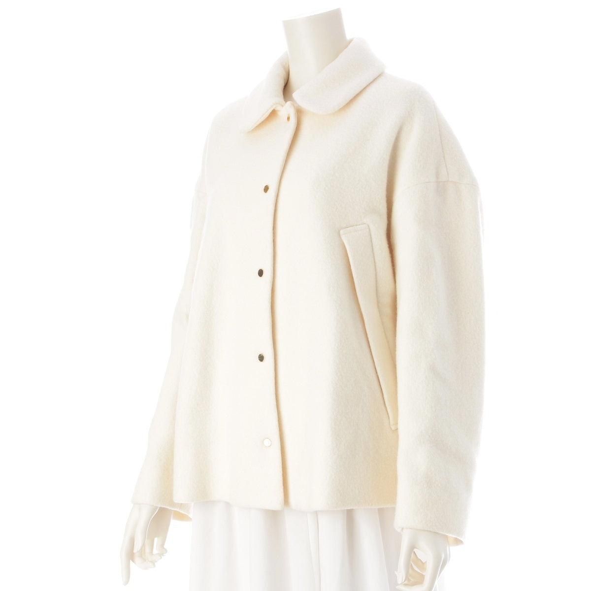 SEVEN TEN by miho kawahito Wool Mosser half tailored jacket 6A610 Ivory S