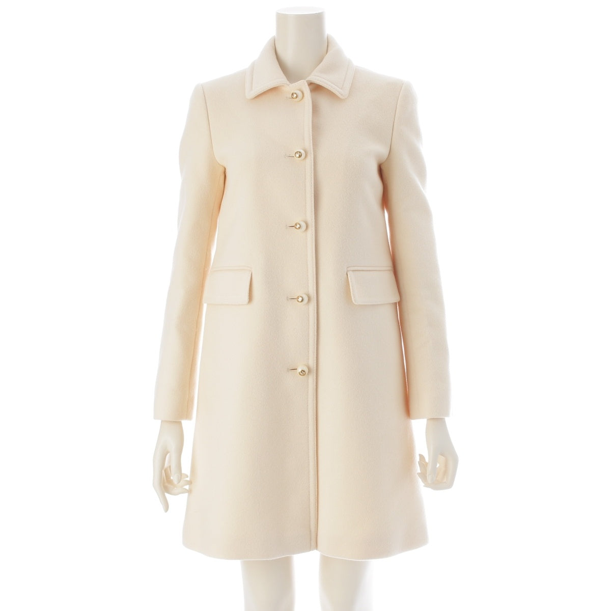 GUCCI wool Pearl Button Long coat 410535 Ivory 38