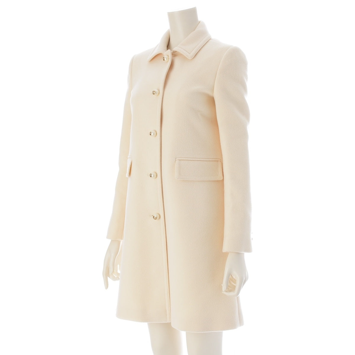 GUCCI wool Pearl Button Long coat 410535 Ivory 38