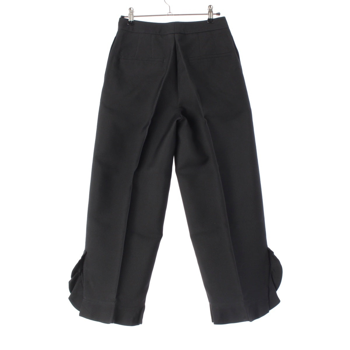 JIL SANDER nylon silk Ruffle slit Pants JSPU314200 black 32