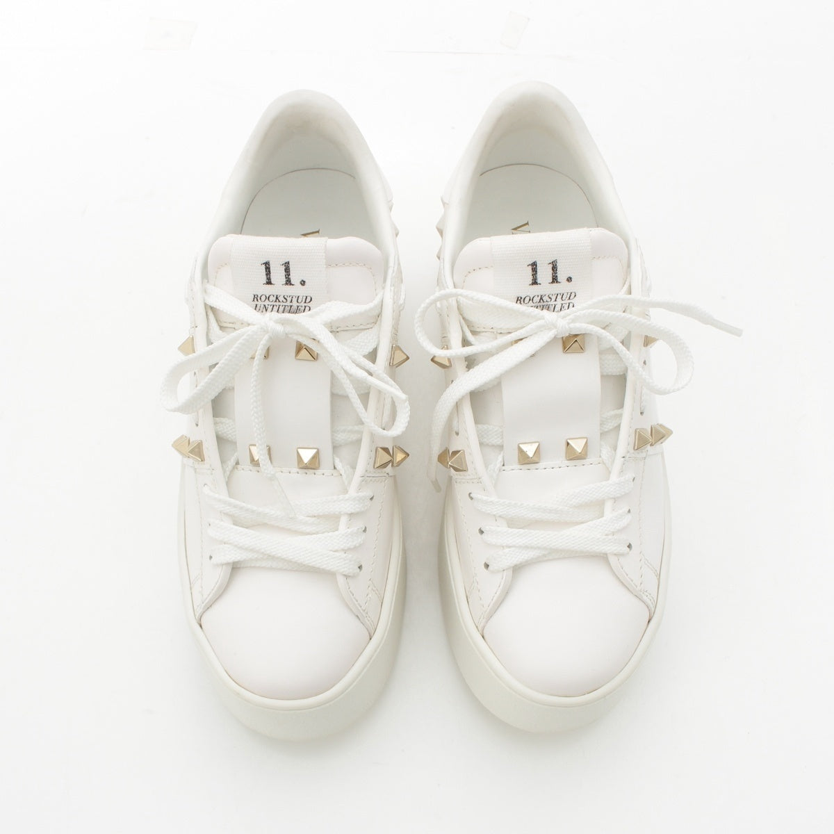VALENTINO Nogaravani leather Studs sneakers White system 35