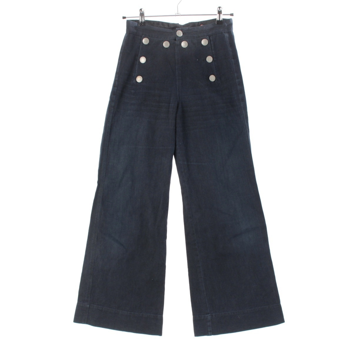 JEAN-PAUL GAULTIER Gaultier Jeans Archive Metal Button Sailor Lace-Up Wide Pants Bottoms Navy 40