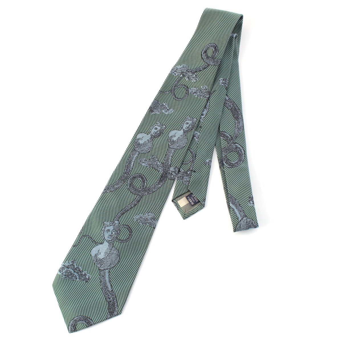 JEAN-PAUL GAULTIER Jean Paul Gaultier Homme silk Venus tie Green light blue