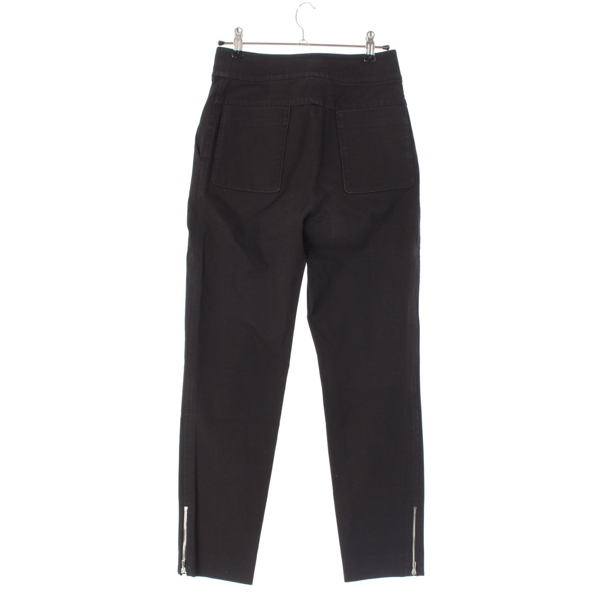 HERMES cotton Stretch Zip Tapered Pants Bottoms black 34