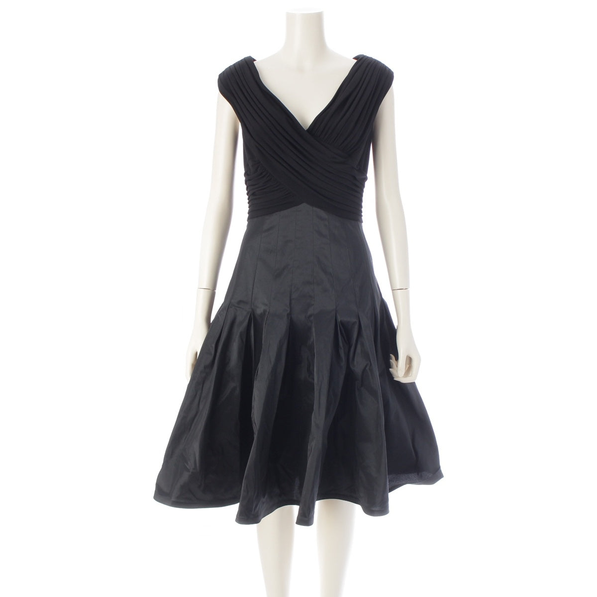 TADASHI SHOJI collection Switch Gathered Sleeveless Long one piece dress black 2