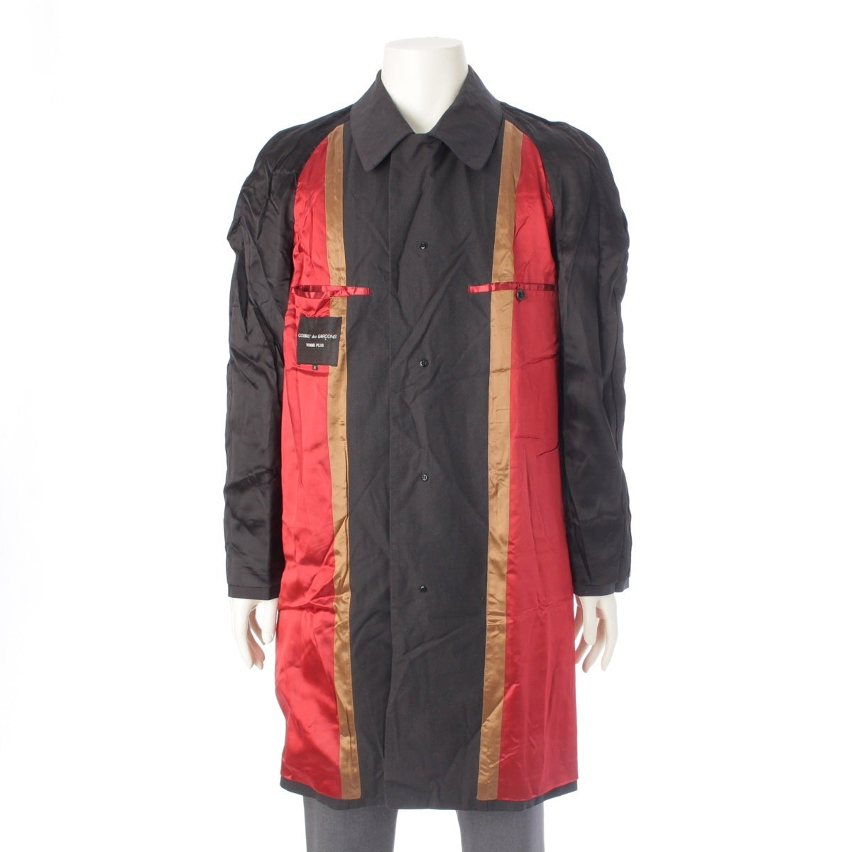 COMME des GARCONS HOMME PLUS cotton Evolving Color Lining Design AD1999 coat PC-10003M Black red M