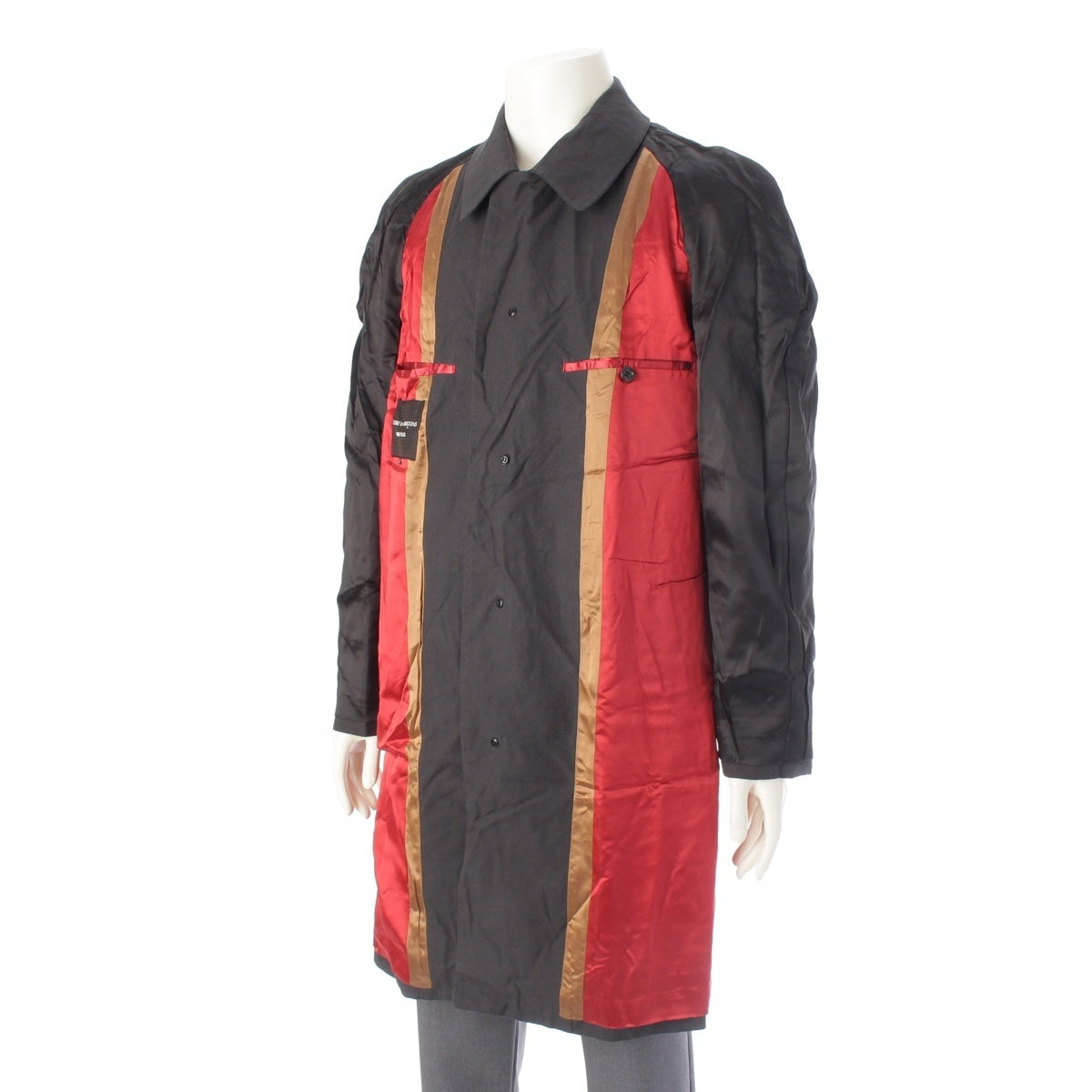 COMME des GARCONS HOMME PLUS cotton Evolving Color Lining Design AD1999 coat PC-10003M Black red M