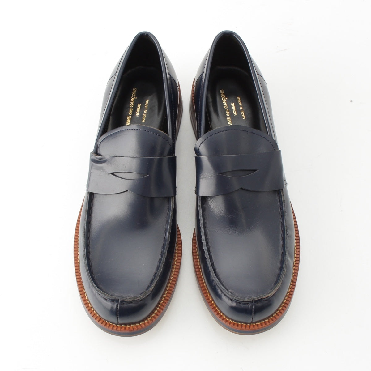 COMME des GARCONS HOMME leather shoes loafers Navy 26
