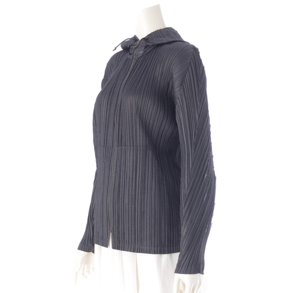 PLEATS PLEASE ISSEY Hoodie Zip-up Light Jacket Hoodies Outerwear PP23-JC664 Charcoal gray 4