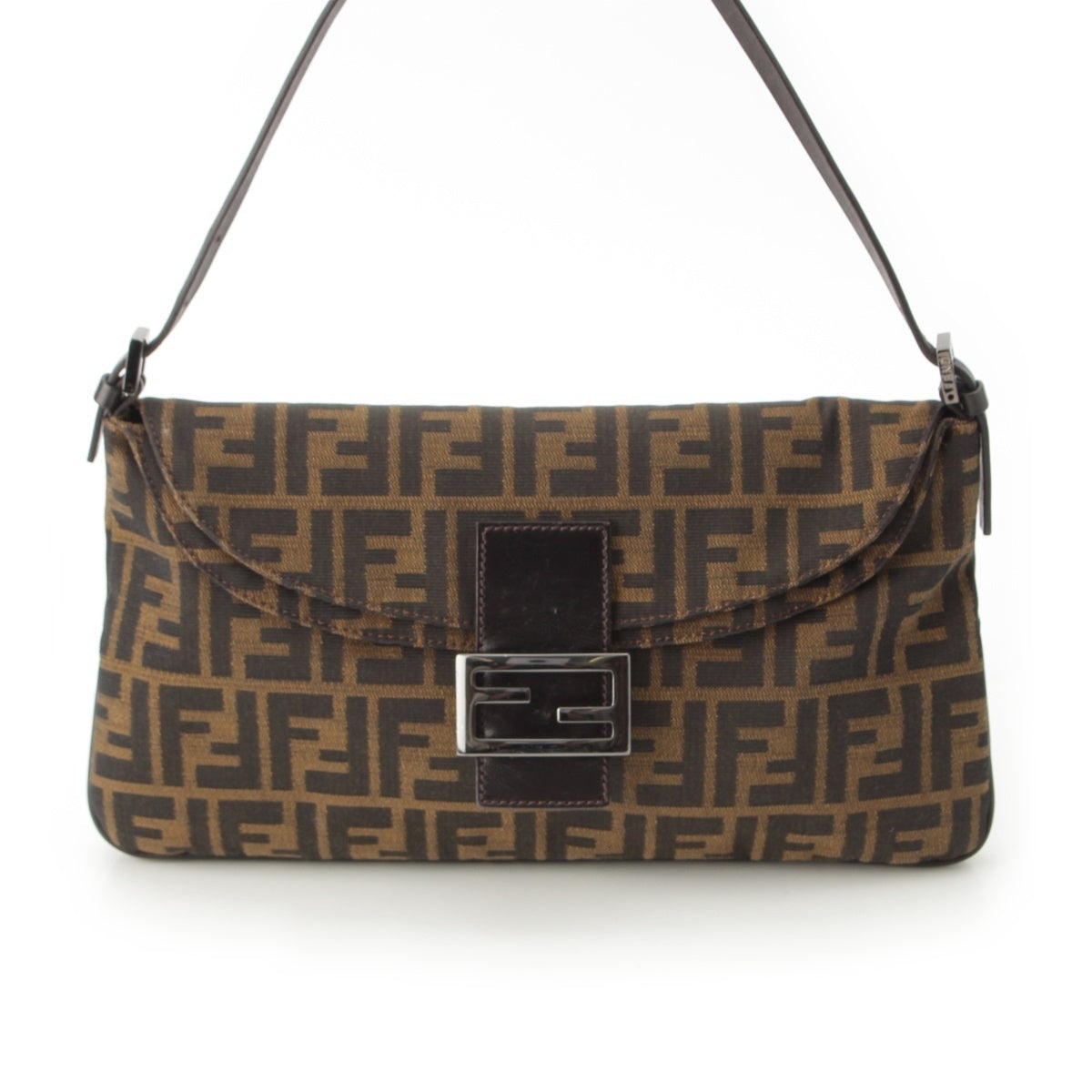 FENDI Zucca Mamma double flap Shoulder Bag Brown