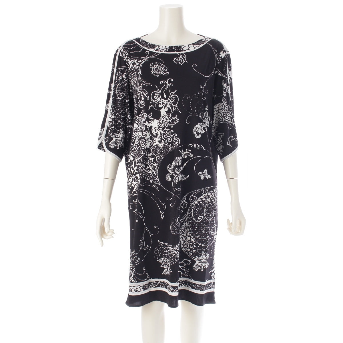 LEONARD Cancan material Overall handle one piece dress 0330325 Black White 38