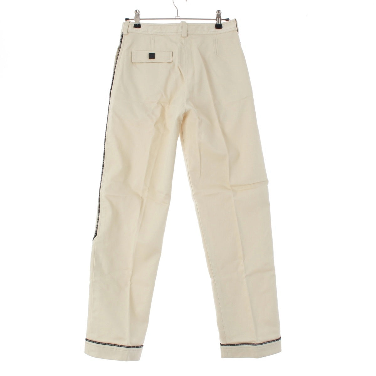 CHANEL Sports 04P Logo Line Tuck Straight Pants Bottoms P22997 off white 36