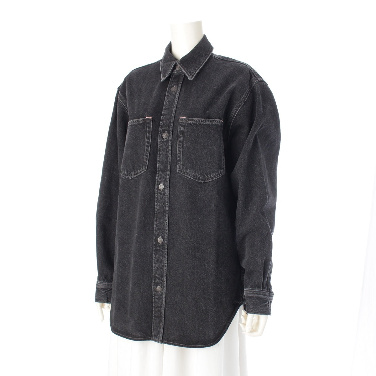 ACNE STUDIOS cotton oversized denim Long sleeve shirt FN-UX-SHIR000038 black XXS